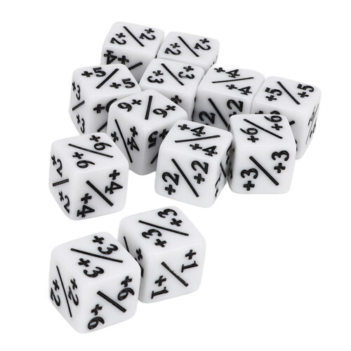 20er Würfel-Set - 6-seitig - mit Zahlen - Acrylweiß 2