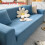 (Blue, 2 Seat) Simple Elasticity Solid Color Inclusive Sofa Cover With Design Pattern Irregular 1