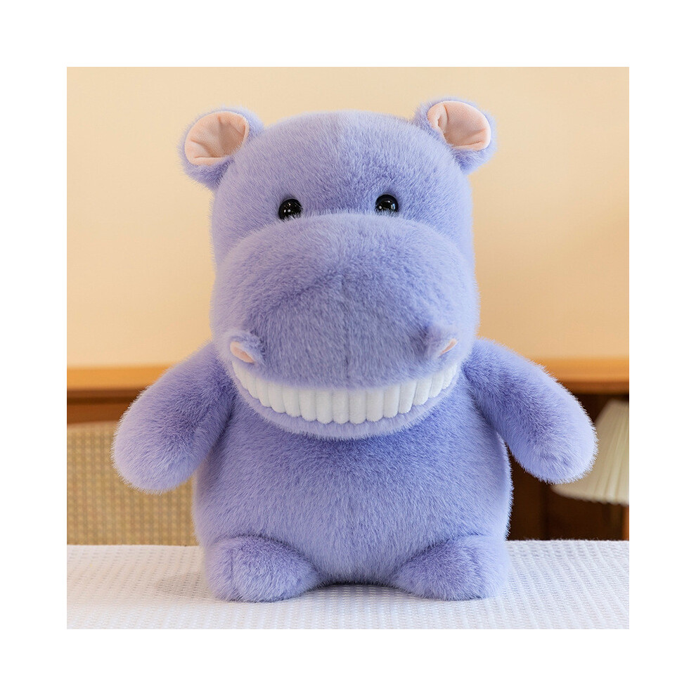 (Purple, 28cm/11.02in) Plush Toy Hippopotamus Cute Cartoon Stuffed Doll Home Decor Present Birthday-image-OPC-PJGYBZY-NEW