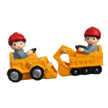 Digger Ornament Set Of 2 Resin Kids Shelf Decor Car Toy