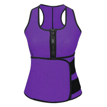 (Purple, 3XL) Waist Trainer Women Vest Gym Workout Slimming Adjustable Sweat Shaper Belt Body