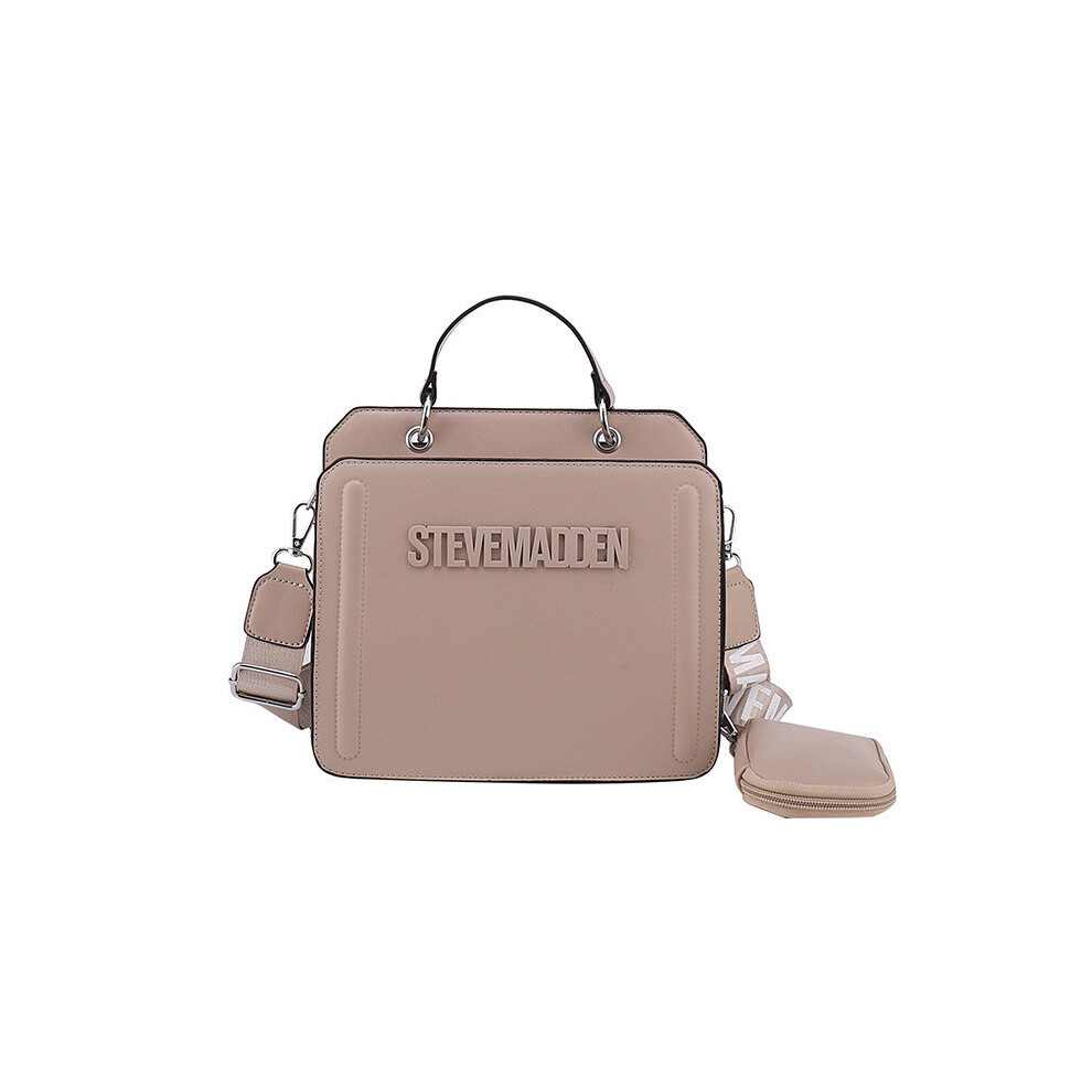(Khaki) Women Pu Letter Square Shoulder Bag Travel Crossbodybag Gift Commuter Handbag