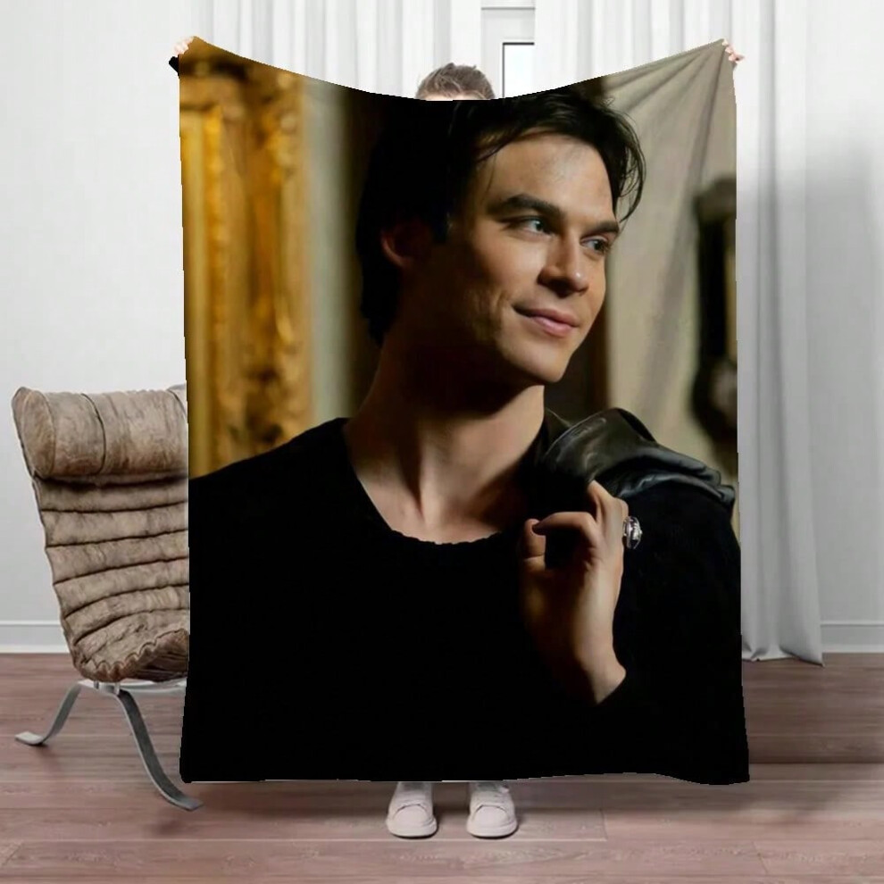 (z5, 100x125cm-GAIT) The Vampire Diaries Damon Salvatore Summer Blanket Bed Luxury Throw Blanket Sofa Winter Fluffy Soft Blankets for Adults Arcteryx-image-OPC-PJGYNWT-NEW