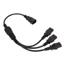 C14 auf 3 C13 Strom-Y-Verteilerkabel 1 zu 3 Männlich-zu-Weiblich IEC-Adapter