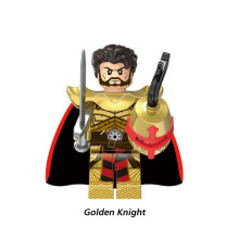 (Golde Knight) Ages Middle Knight Priest Action Figure Mini Building Block Puzzle Gift Toy Kids