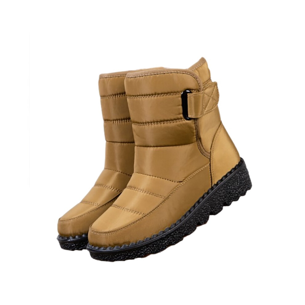 (Khaki,42)Bottes de neige femme cheville hiver chaud fourrure doublée imperméable antidérapantes