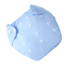 Adjustable Leakproof Blue Cloth Diaper for 0-18 Months, Polyester Fiber