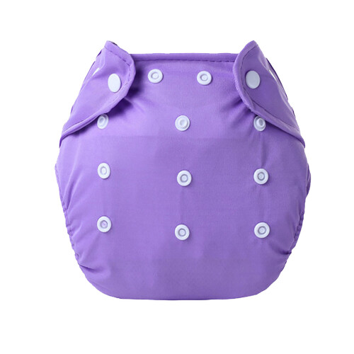 Adjustable Leakproof Polyester Cloth Diaper for Babies 0-18 Months Purple 1