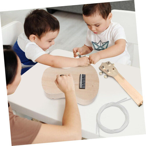 1-Set DIY Ukulele Kit For Adults Natural Wood Untreated Hand Paintable Creative Projects 1