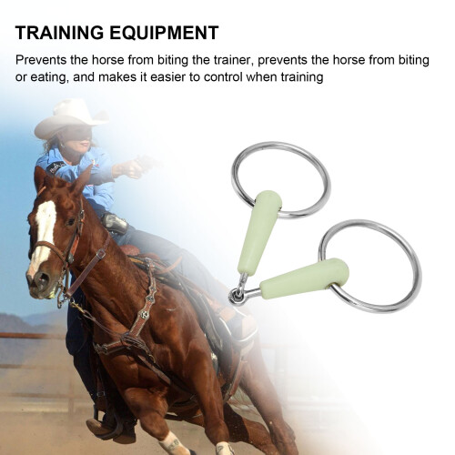 Stainless Steel Wrapped Loose Circular Ring Horse Snaffle Bit Mouth For Training 2