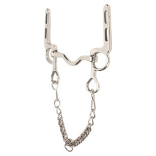 Edelstahl-Ringgebiss Rostfrei Leicht zu Kontrollieren Pferd Gebiss Roller mit Haken und Kette für Pferdefarm