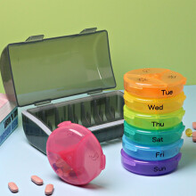 Wöchentliche Pillendose 21-Fächer 5,9 x 3,2 x 2,8 Zoll Schwarz