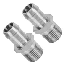 2 Stück 1/2-Zoll-NPT auf 5/8-Zoll-Schlauchstutzen-Adapter – Silber
