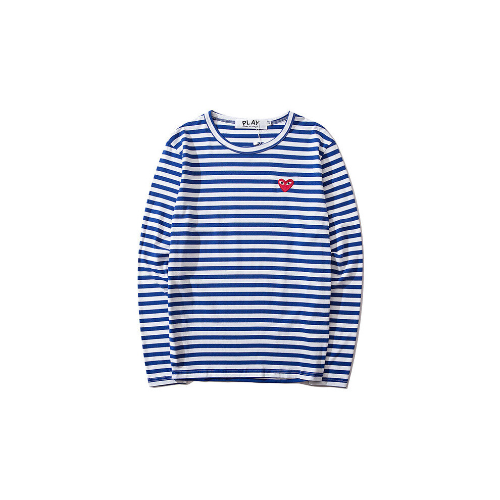 (Blue,L)Comme Des Garcons Cdg Play Little Red Heart AlgodóN Manga Larga Camisetas Moda-image