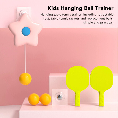 Hängender Balltrainer Indoor Tischtennis Pink 2