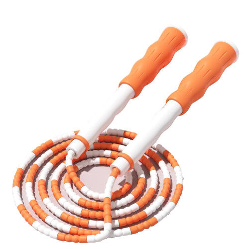 Segmentiertes Springseil mit Perlen PP orange verstellbar 1