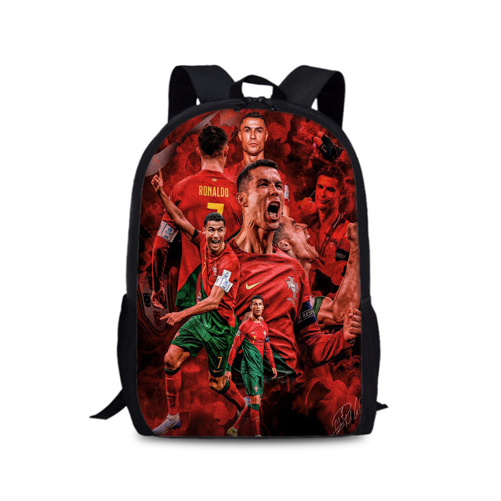 (Style 12)Mochila Oxford Cristiano Ronaldo 15 Pulgadas Gran Capacidad Bolso Escolar Viaje Deportes-image