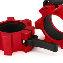 2 Stück 50 mm rote Hantelschellen mit Schnellverschluss