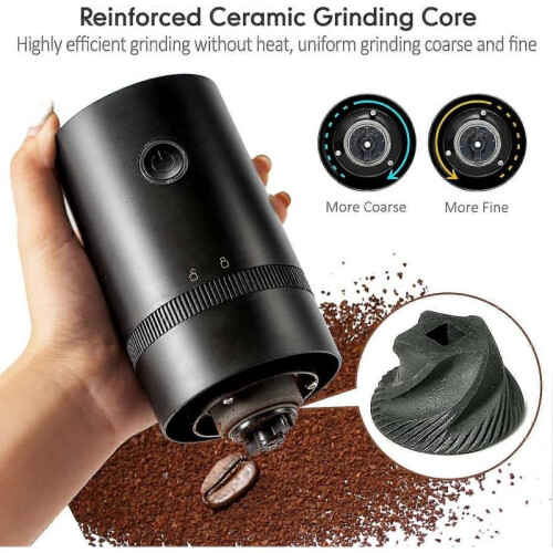 Electric Coffee Grinder,  Electric Small Automatic Conical Burr Coffee Grinder, Usb Rechargeable 1