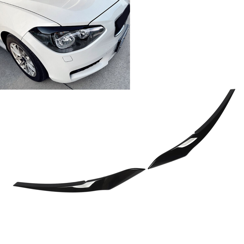 Glossy Headlight Eyebrow Covers For 1 Series F20 F21 2011Â2015 Black 4291338290140