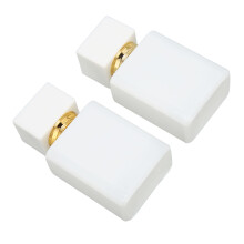 2 Stück weiße 30 ml Glas-Parfümflasche mit goldenem Sprühkopf