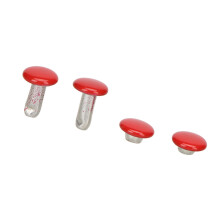 500 Sätze Leder-Nieten 6x8 mm Hellrot