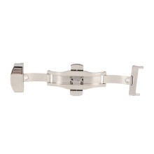 Uhrmacher 20 silberfarbene Edelstahl-Faltschließe 20mm