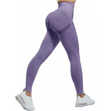Sportleggings zum Lauftraining für Frauen – Hoch tailliert, nahtlos, beinehebend, Bauchkontrolle, Fitness und Sporthose in Lila, Größe M