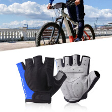 1 Paar Fahrradhandschuhe halbfinger Größe M blau atmungsaktiv