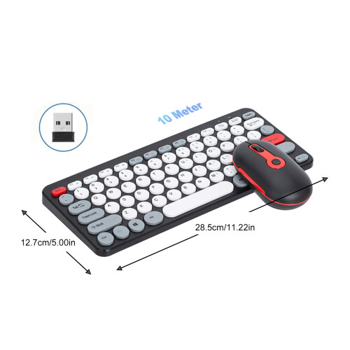 Wireless 2.4G Ergonomic Keyboard & Mouse Combo, Compact Silent, 78 Keys 1