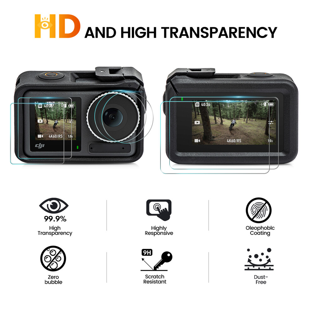 6Pcs Screen & Lens Protector For Camera, Tempered Glass, 9H Hardness 6901338300470