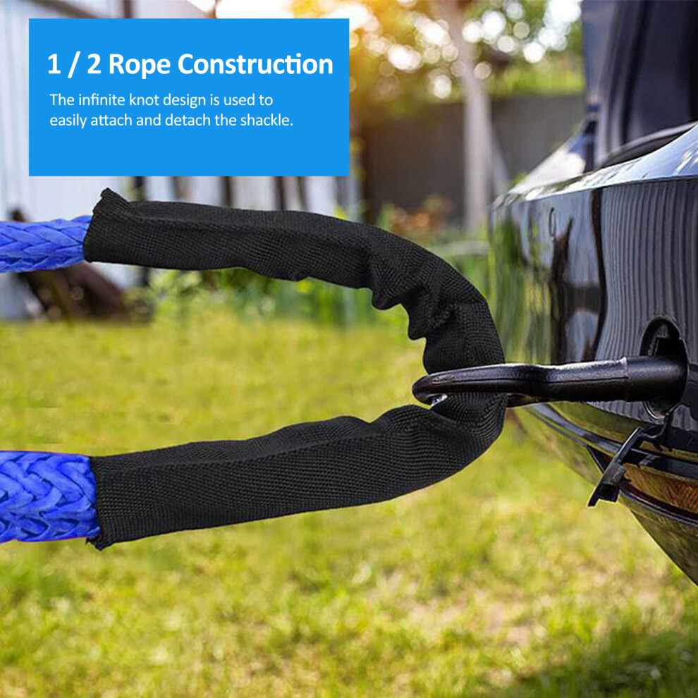 Grey Synthetic Soft Shackle Recovery Rope For Atv Utv Suv Truck Off-Road Use 7891338300879