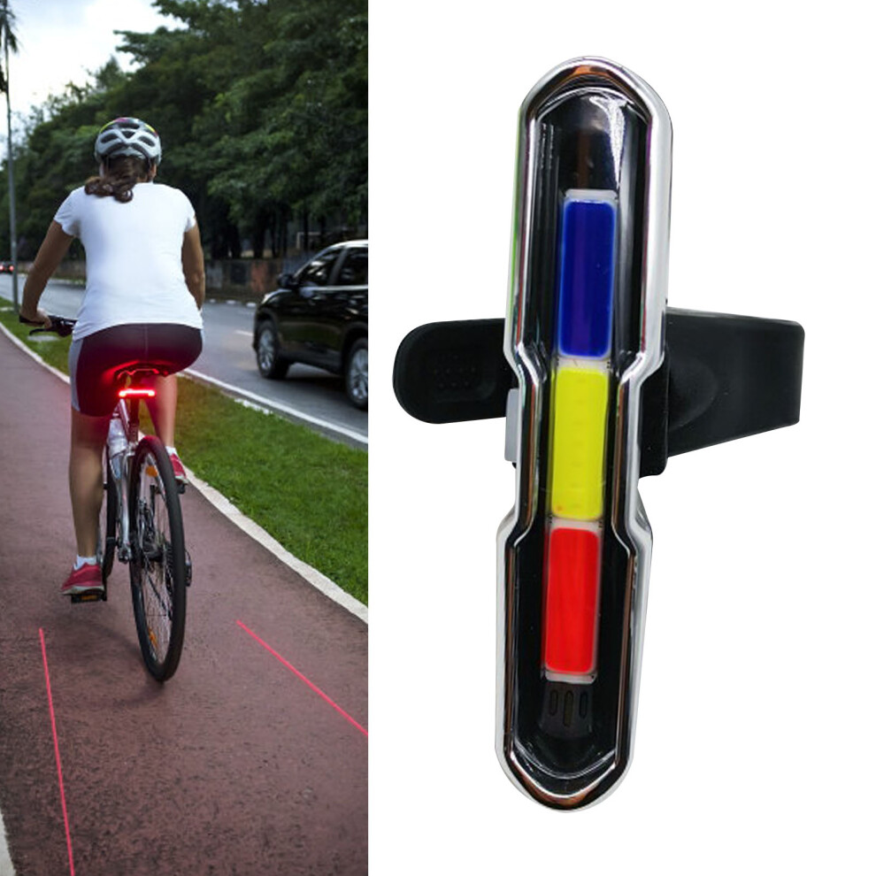High Visibility USB Rechargeable Cycling Taillight - 3 Color Flashing, 68g
