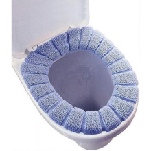 Bathroom Soft Thicker Warmer Stretchable Washable Cloth Toilet Seat Cover Pads, 3pcs (blue, Pink, Grey)