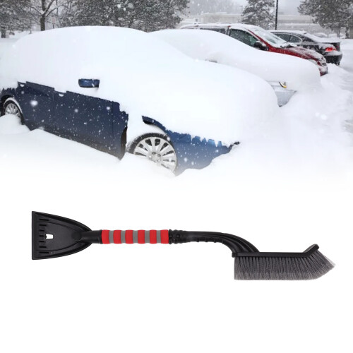 Schneebürste Eiskratzer 66cm/26in, 8,9oz, Grau/Rot