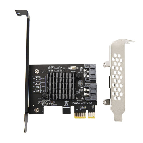 PCIe to SATA 3.0 Expansion Card 2 Ports 6Gbps RAID Controller 1