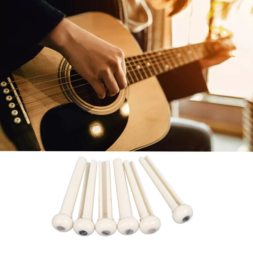 6Pcs Plastic Acoustic Guitar Bridge Pins Replacement Pegs for Fixing Strings 2