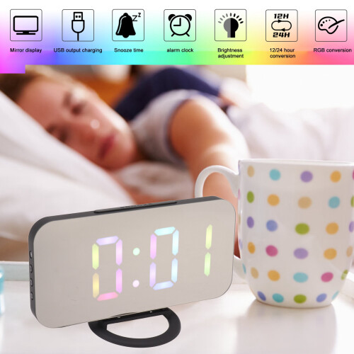 CR2016 200mAh schwarzer LED-Wecker 87x158x55mm 2