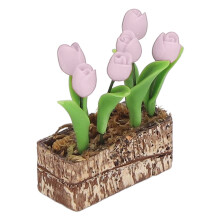 1:12 Puppenhaus Mini Pink Tulpenblütenornament für Gartendekoration Miniaturgeschenk