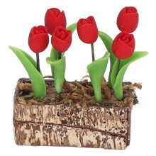 1:12 Harz-Tulpen rot, Topf Ø 2,8 cm, Höhe 3,8 cm