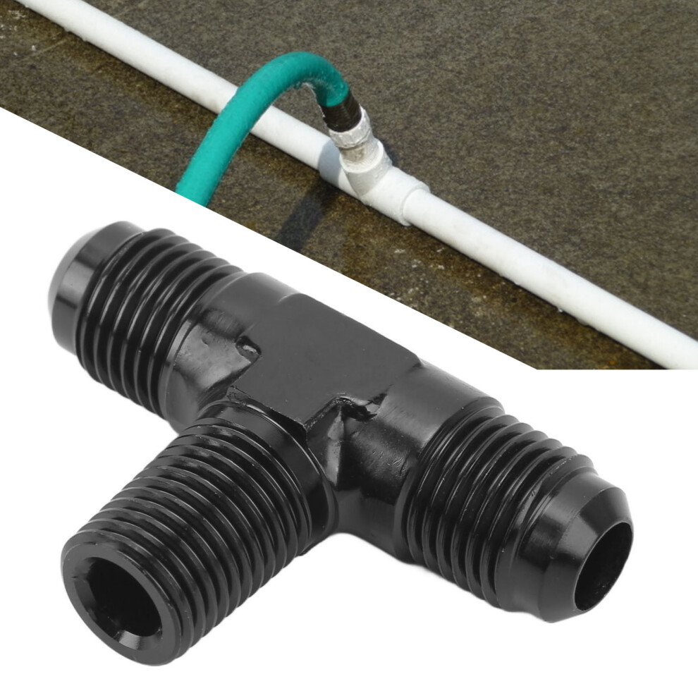 Tee Adapter 3 Way T Fitting Aluminium Alloy 6An To 1/4 Npt Black 3501338317367