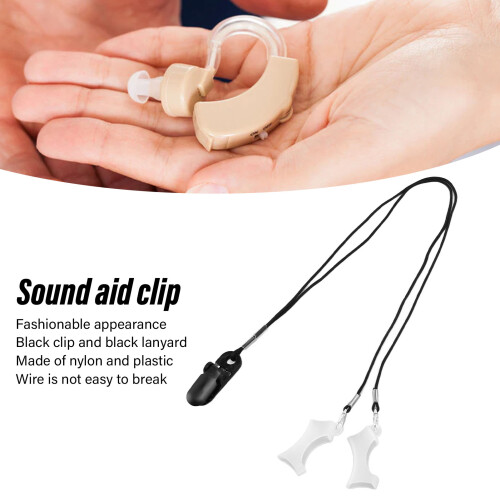A675 Sound Aid Lanyard Clip BTE Protector Schwarz L 2