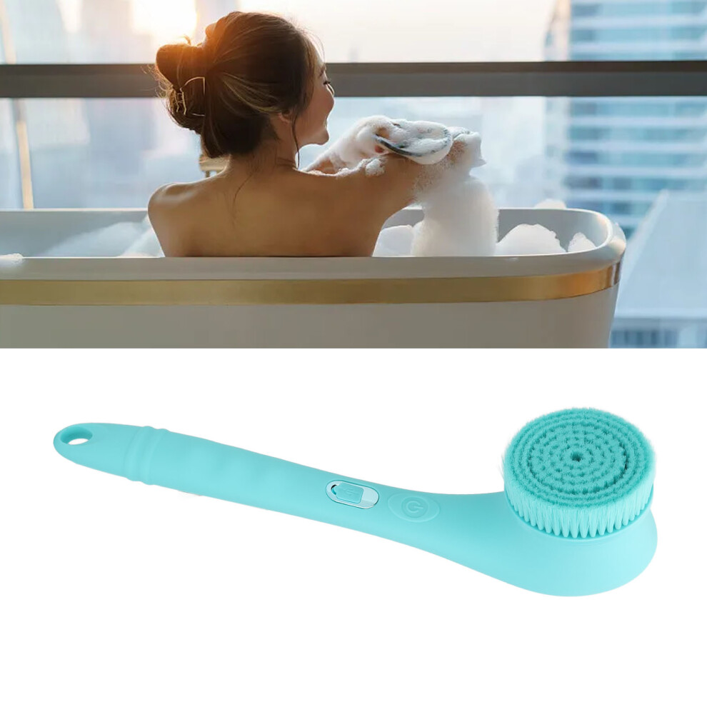 Electric Shower Brush Set with 3 Heads Waterproof Silicone 1200mAh Blue