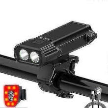 2400 Lumens Bicycle Led Front Light And Tail Light, Usb Rechargeable Night Riding Safety Warning