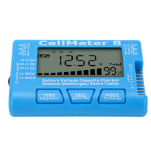 Blauer LiPo-Batterie-Kapazitätsprüfer 2S-8S Detektor