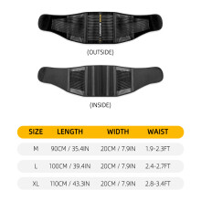 Lendenwirbelstützgürtel M/L/XL Schwarz - SBR+Gummi