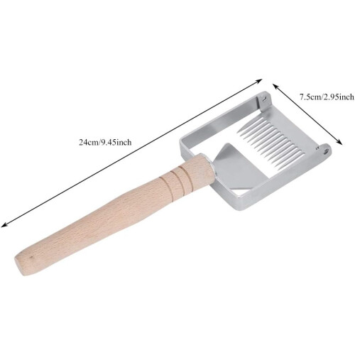 Honeycomb Scraper Stainless Steel Beekeeping Uncapping Fork Knife Set With Wood Handle 1
