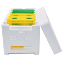 Bee Box 3-Frame Beehive With Grid Door, Water Feeder, Mini Foam Nukbox For Bees, Type 2 Mating And Rearing Supplies