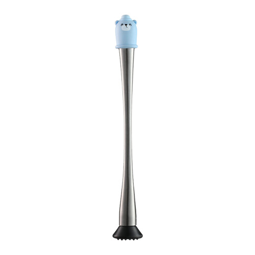 Professional 30cm Stainless Steel Muddler with Silicone Handle for Bars 2