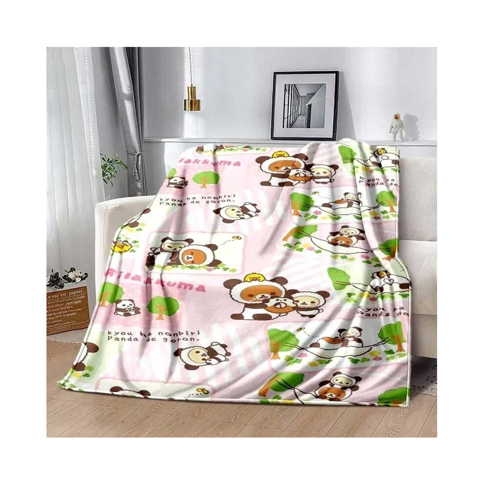 (14, 100X130CM) Cartoon Rilakkuma Anime Girls Throws Blanket for Baby Hiking Picnic Bed Super Soft Cute kawaii Flannel Blanket birthday gift-image-OPC-PJH5HZ9-NEW